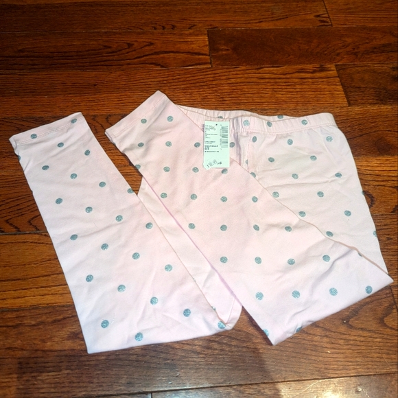 Size 5T Kids Pink with Silver Polka Dot Children's Place Leggings NWT - Picture 1 of 5